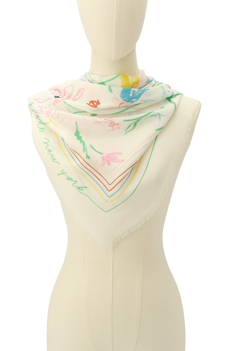 Kate Spade New York large joyful garden square scarf, Alternate, color, Multi