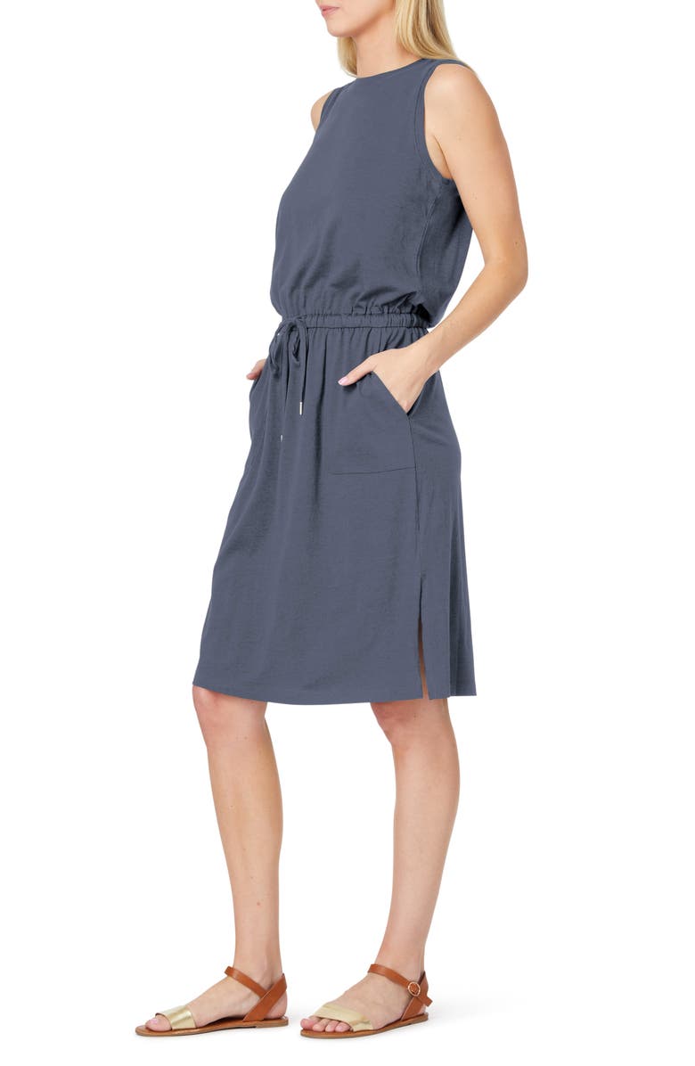 C & C California Ira Sleeveless Cotton Blend Drawstring Dress, Alternate, color, Grisaille