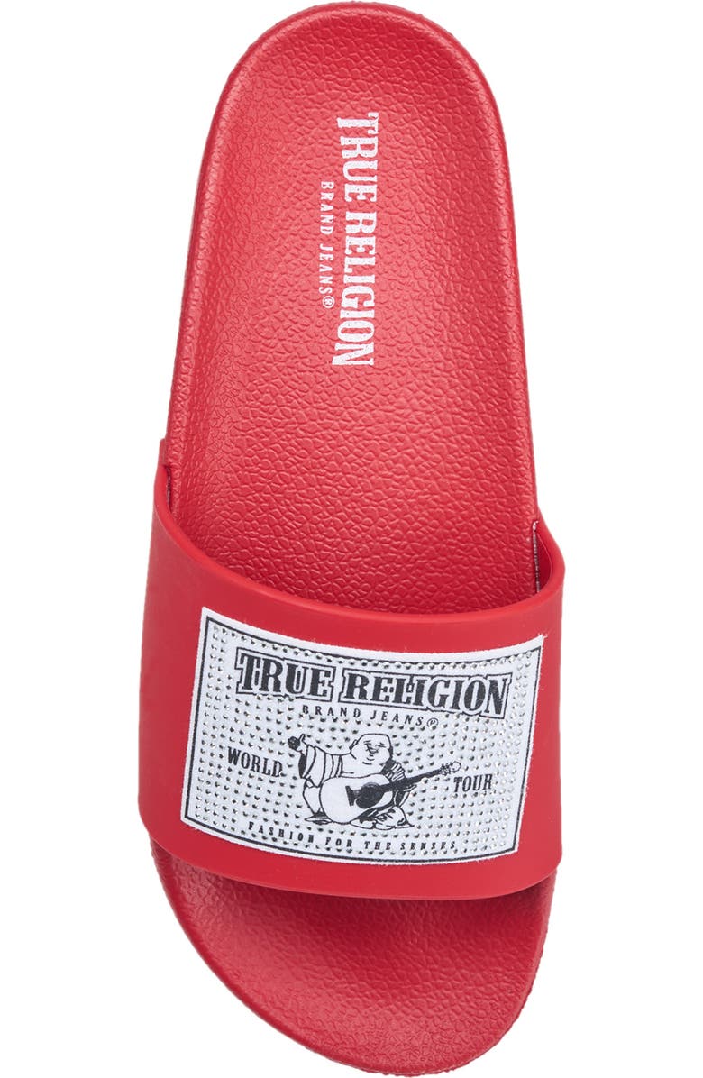 True Religion Kendra Pool Slide, Alternate, color, Red