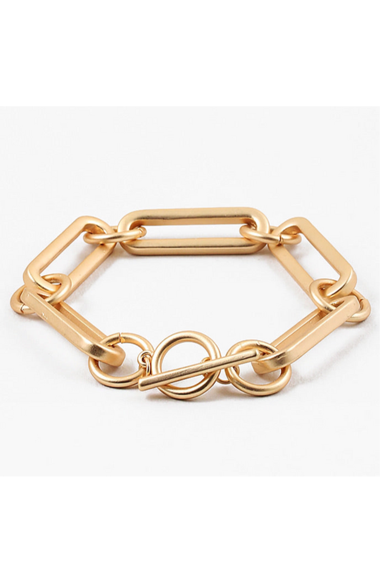Erin McDermott Jewelry Lia Link Bracelet, Main, color, Gold