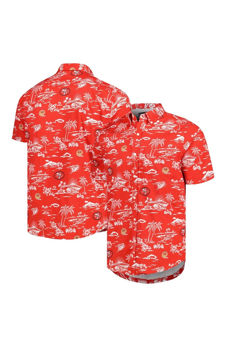 Reyn Spooner Men's Reyn Spooner Scarlet San Francisco 49ers Throwback Kekai Print Button-Up Shirt, Main, color, Scarlet