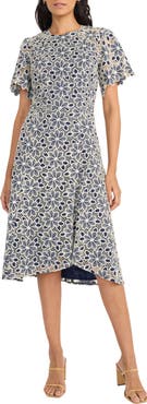 Maggy London Embroidered Lace Midi Dress