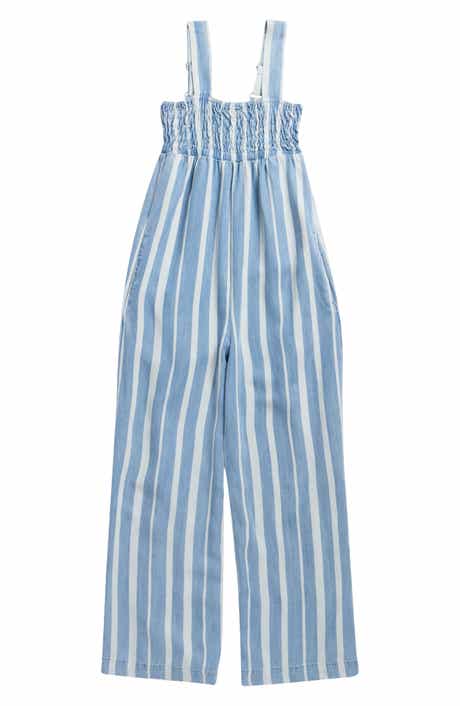 Tractr Kids' Smocked Wide Leg Jumpsuit