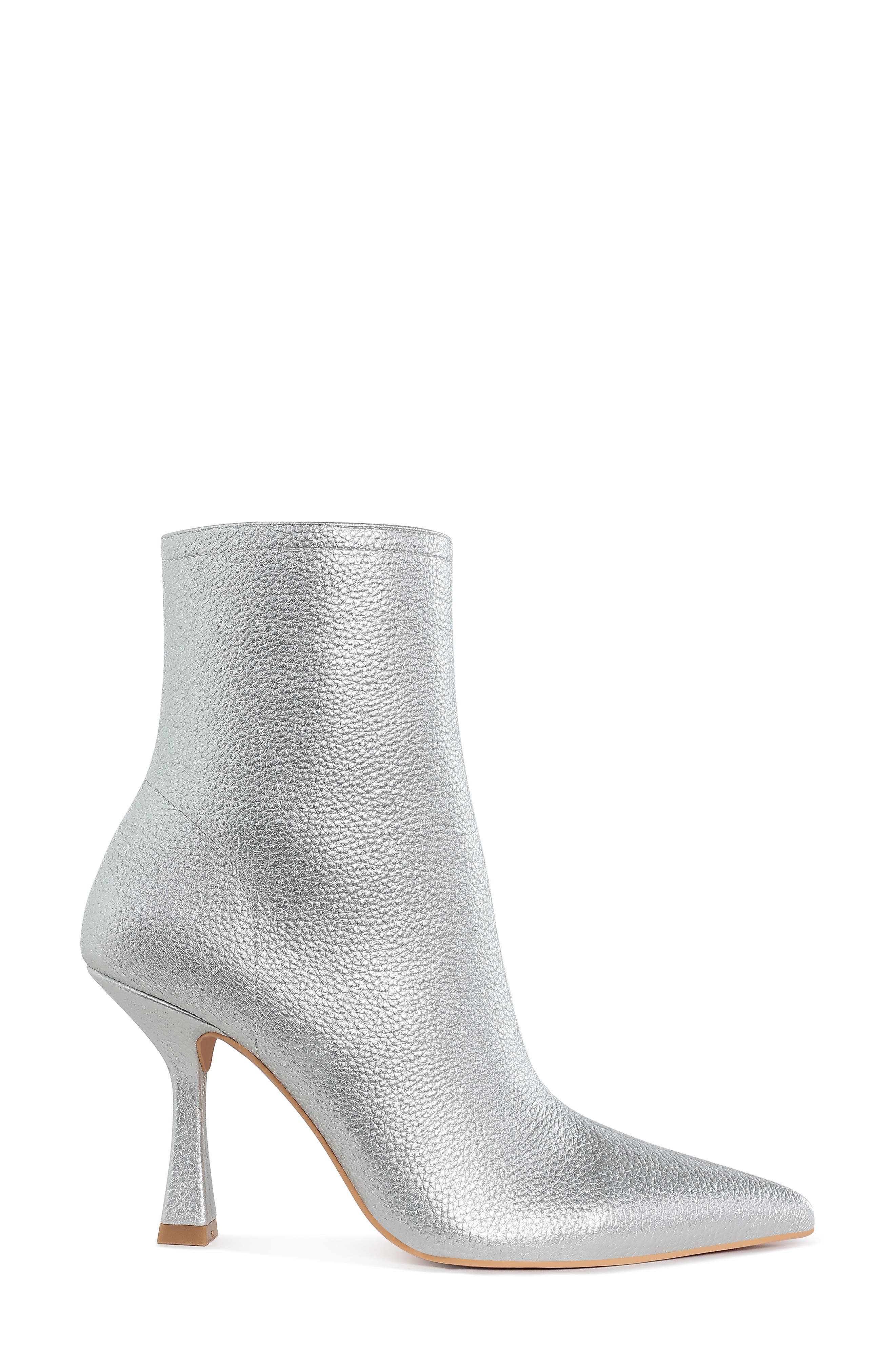 Tentia Pointed Toe Bootie, Alternate, color, SILVER