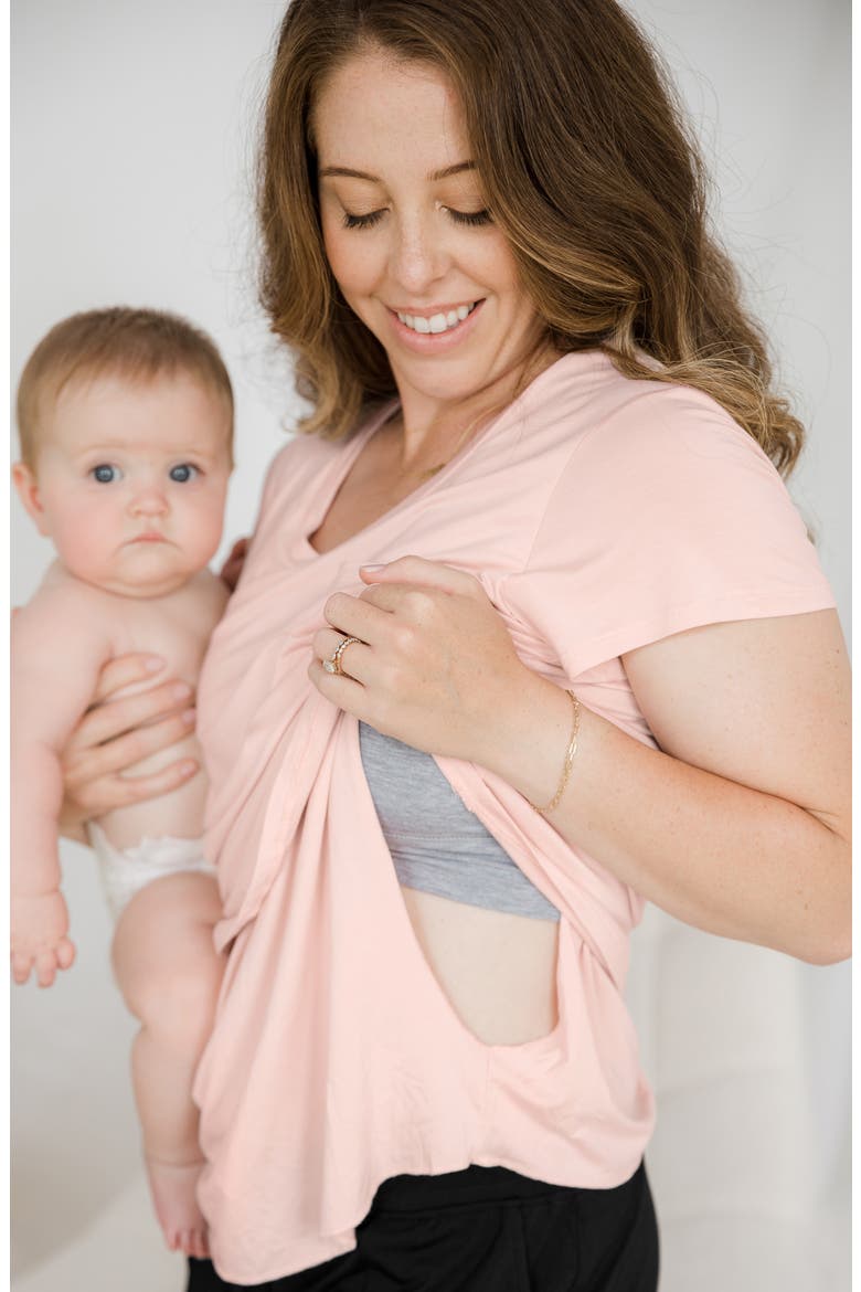 Everyday Maternity & Nursing T-shirt, Alternate, color, DUSTY PINK