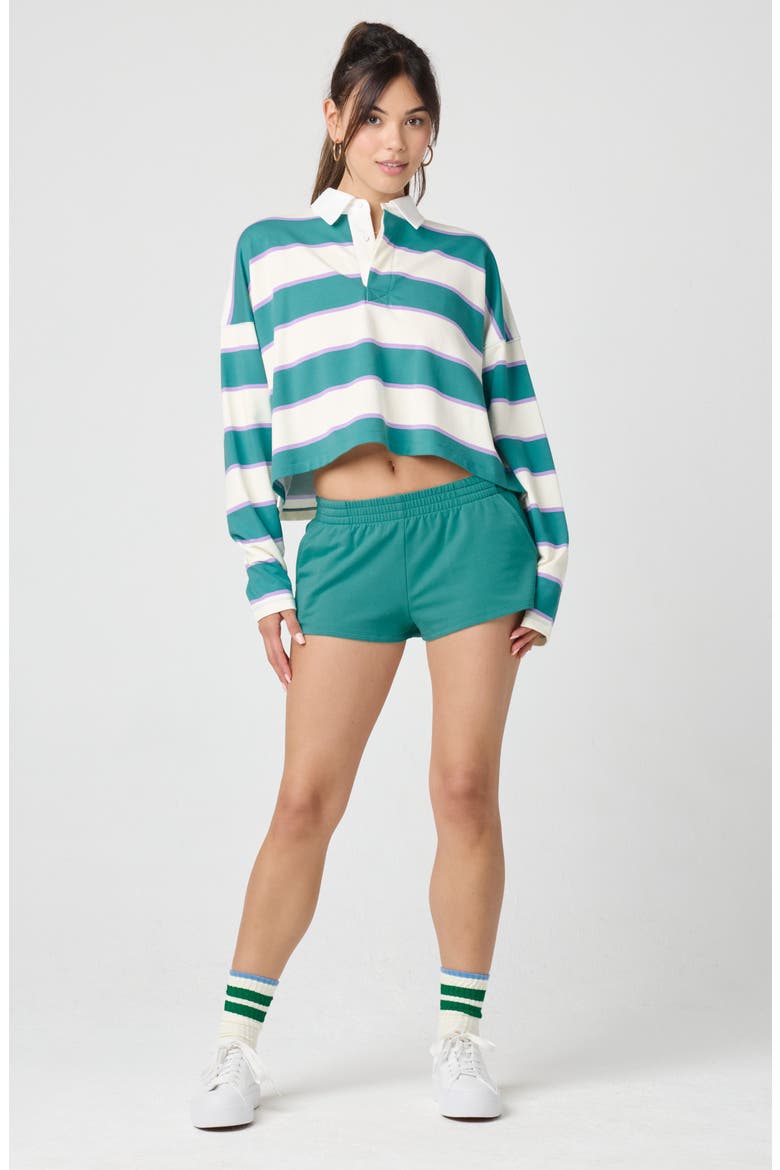 Sporty French Terry Sweat Shorts, Alternate, color, BRISTOL