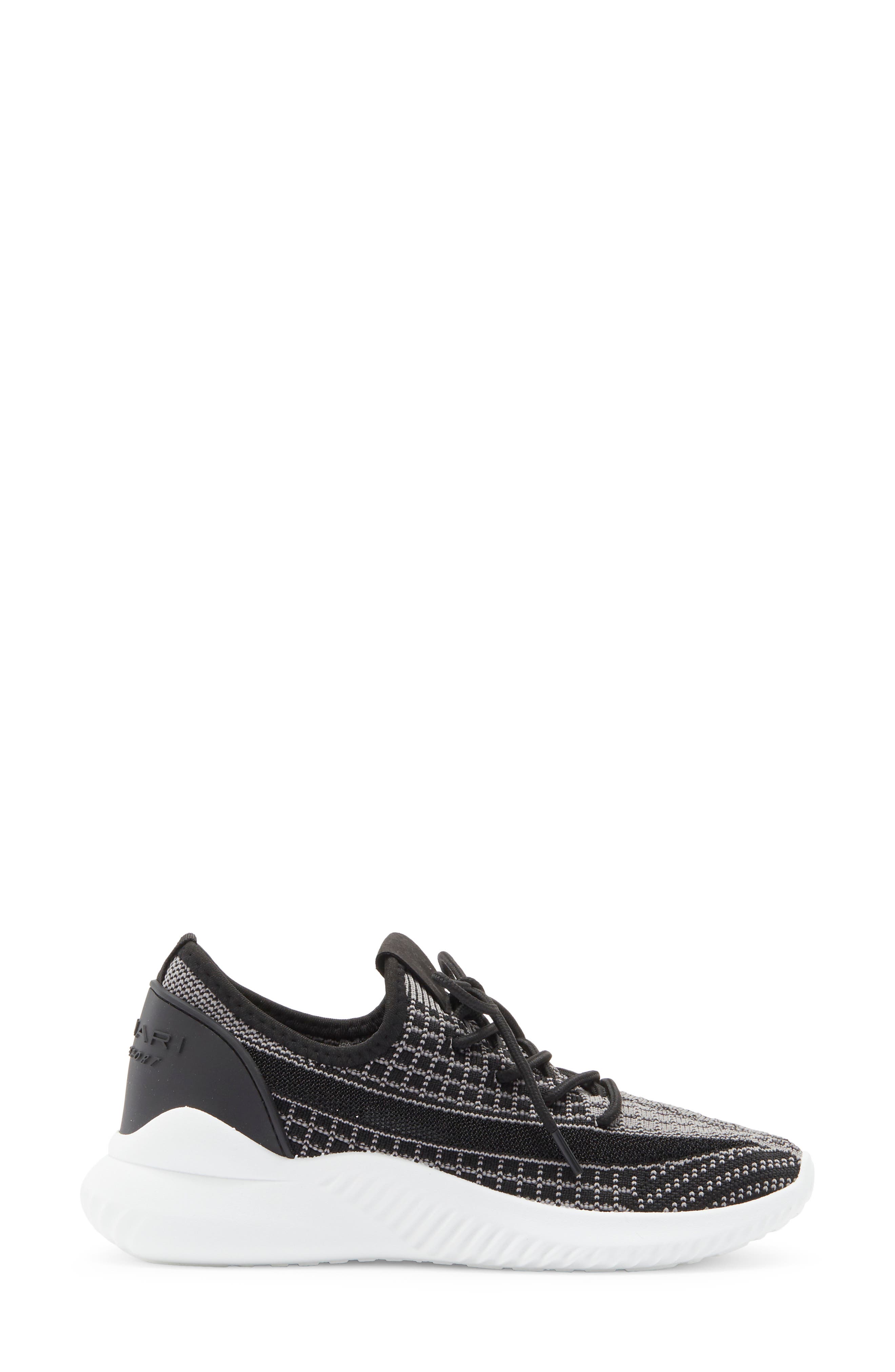 Tahari Patterned Knit Sneaker, Alternate, color, Black