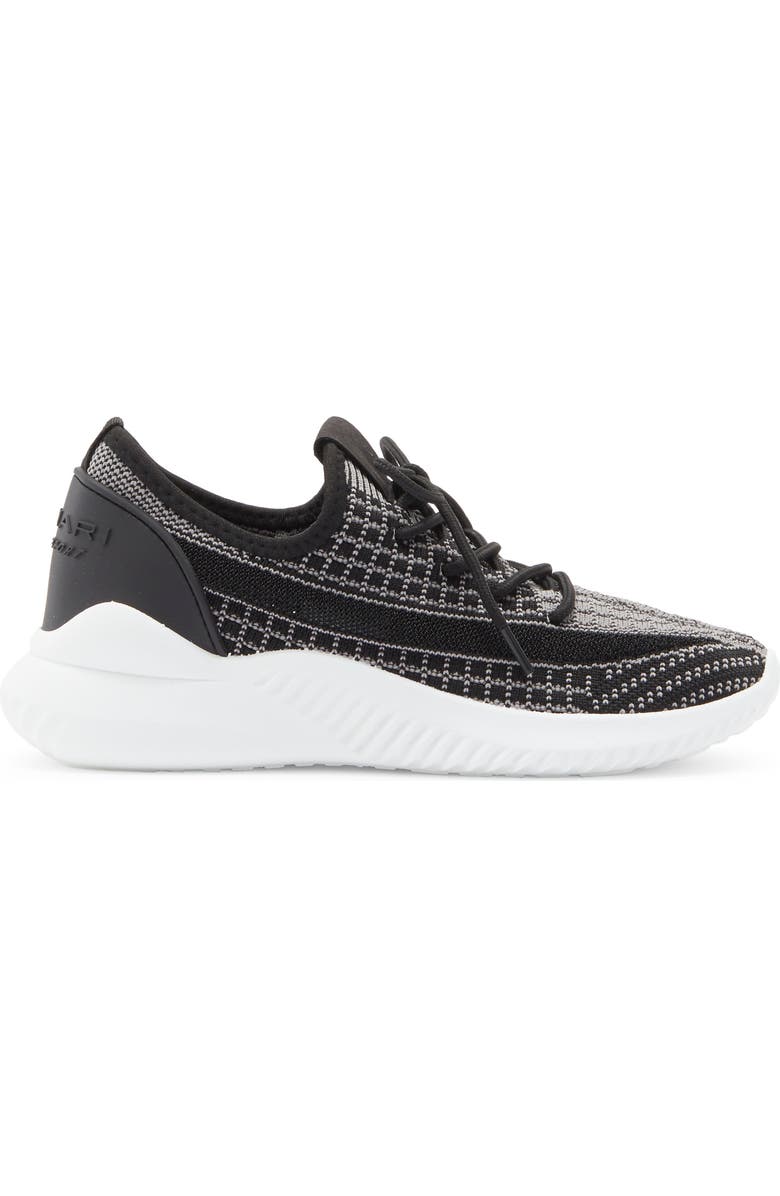 Tahari Patterned Knit Sneaker, Alternate, color, Black