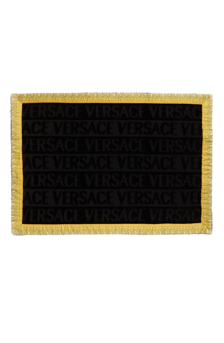 Versace Barocco Bath Mat, Main, color, Black