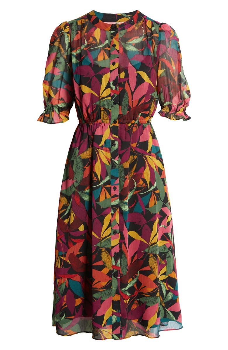 Maggy London Tropical Print Shirtdress, Alternate, color,
