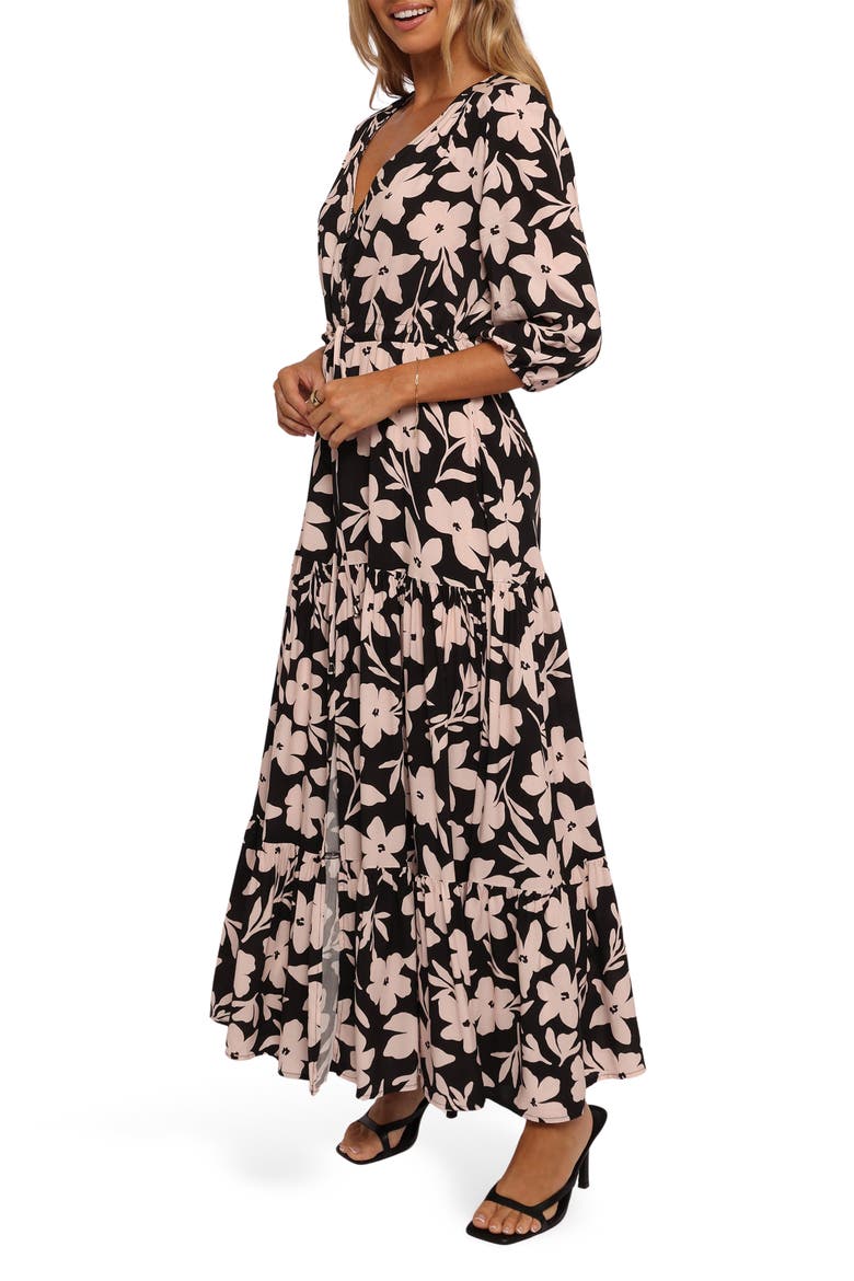 Kelda Floral Maxi Dress, Alternate, color, BLACK AUGUSTA PRINT
