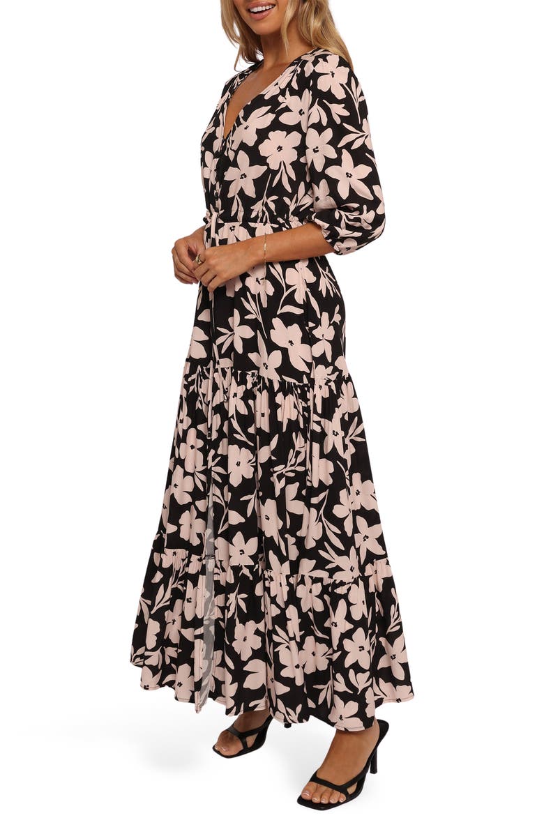 Petal & Pup Kelda Floral Maxi Dress, Alternate, color, Black Augusta Print