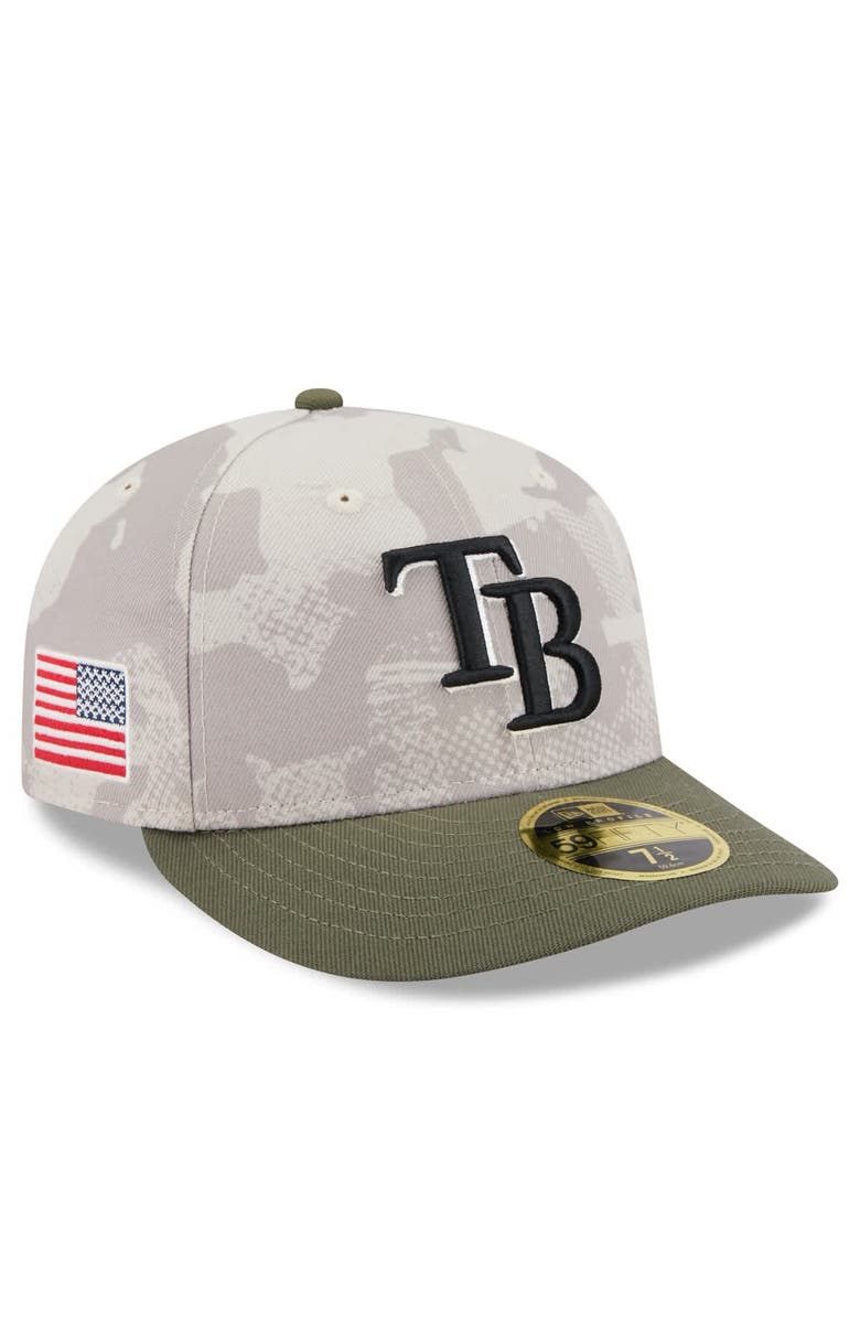 New Era Men's New Era Light Beige/Olive Tampa Bay Rays 2025 Armed Forces Day Low Profile 59FIFTY Fitted Hat, Main, color, Light Beige