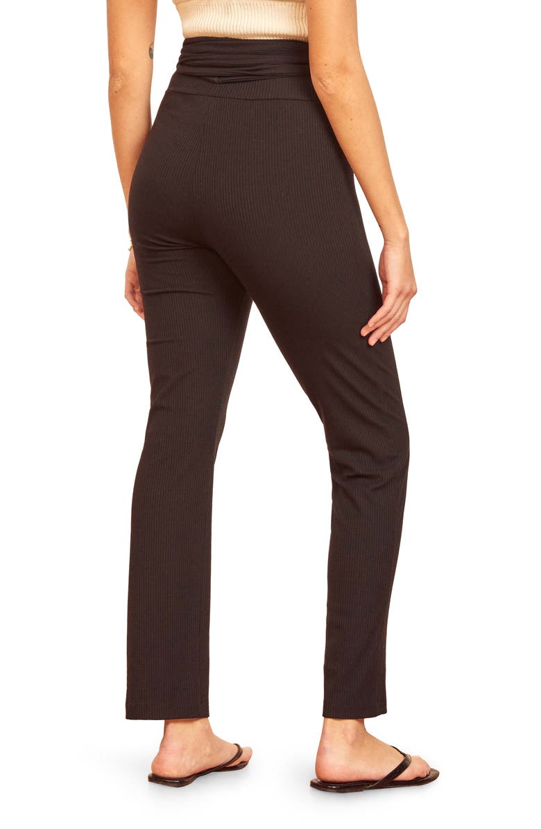 Reformation Kassia Tie Waist Rib Pants, Alternate, color, 