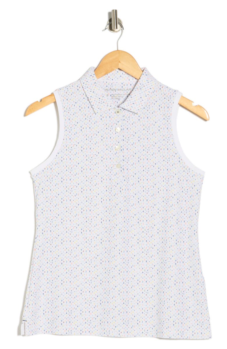 Peter Millar Final Touch Banded Sleeveless Top, Main, color, Blue/ White Multi
