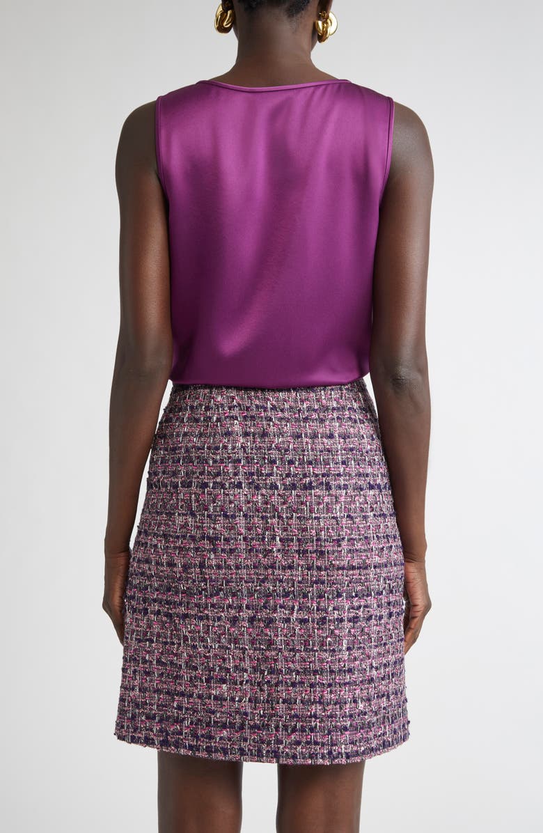 ST. JOHN Liquid Satin V-Neck Tank, Alternate, color, Boysenberry