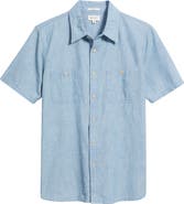AG Mason Short Sleeve Cotton Chambray Button-Up Work Shirt