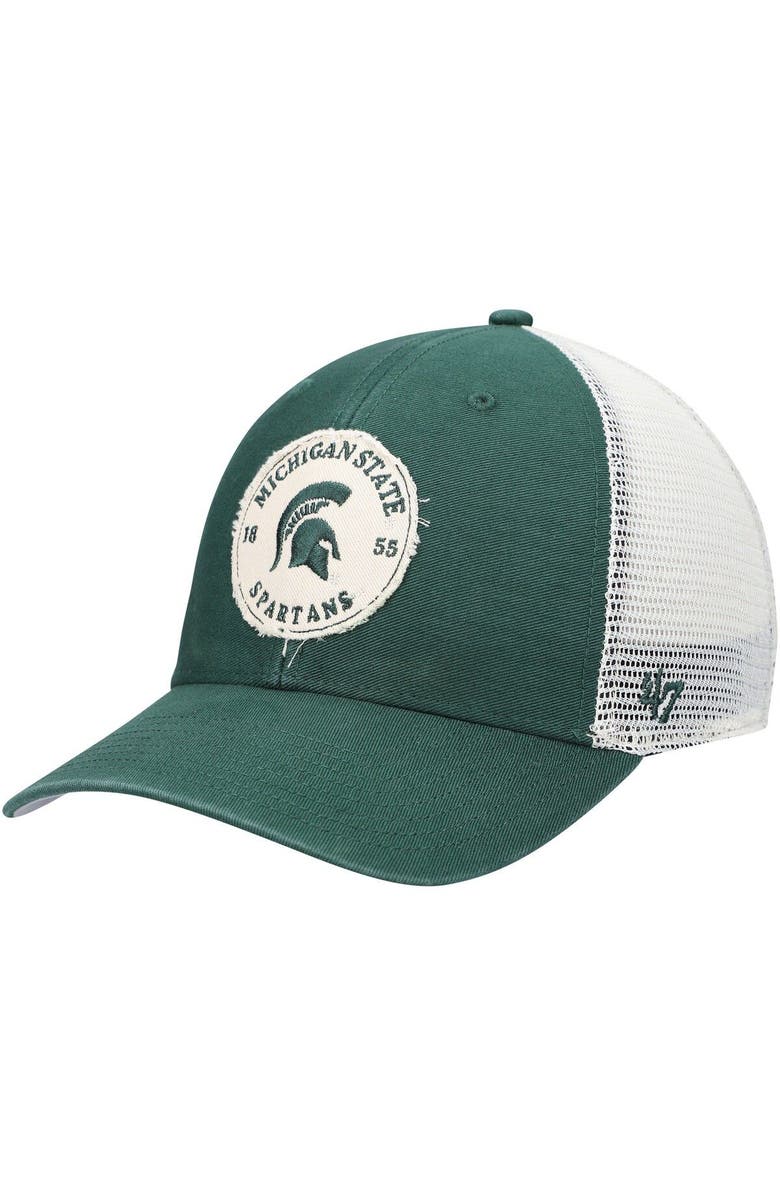 '47 Men's '47 Green Michigan State Spartans Howell MVP Trucker Snapback Hat, Main, color, 