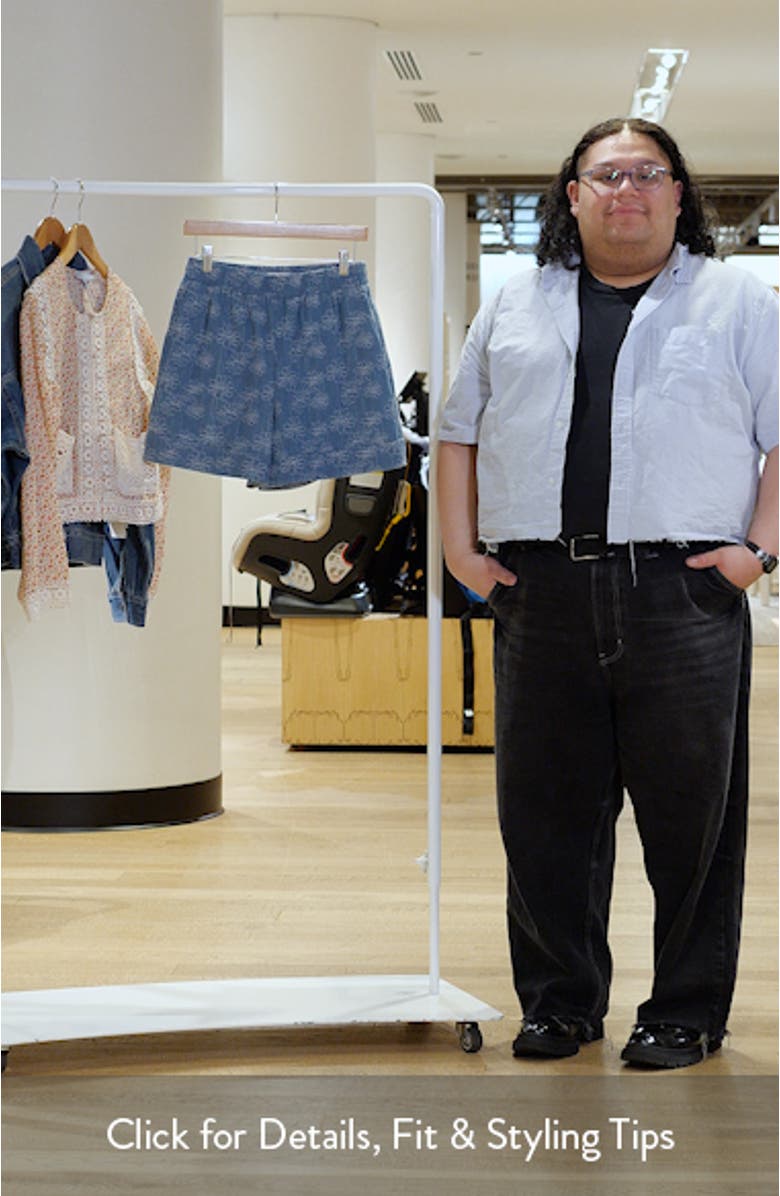 Floral Print Denim Shorts, sales video thumbnail