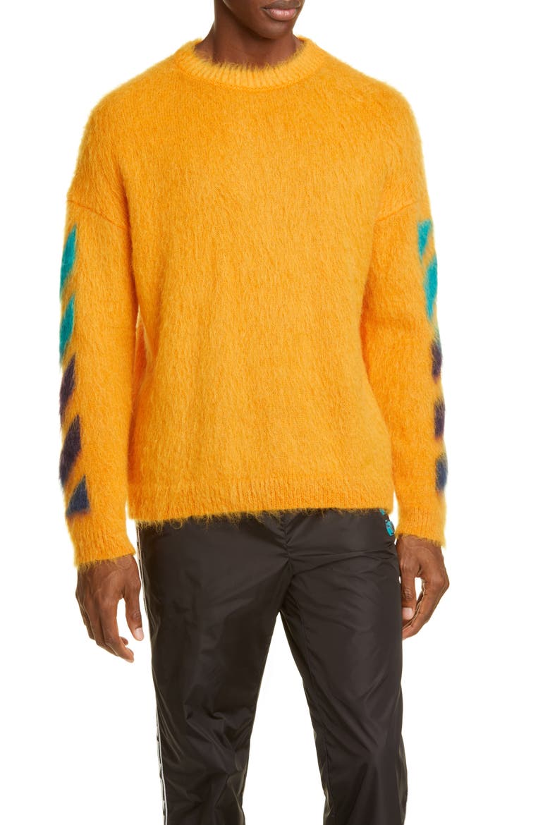 Brushed Mohair Blend Sweater, Main, color, ORANGE MULTICOLOR