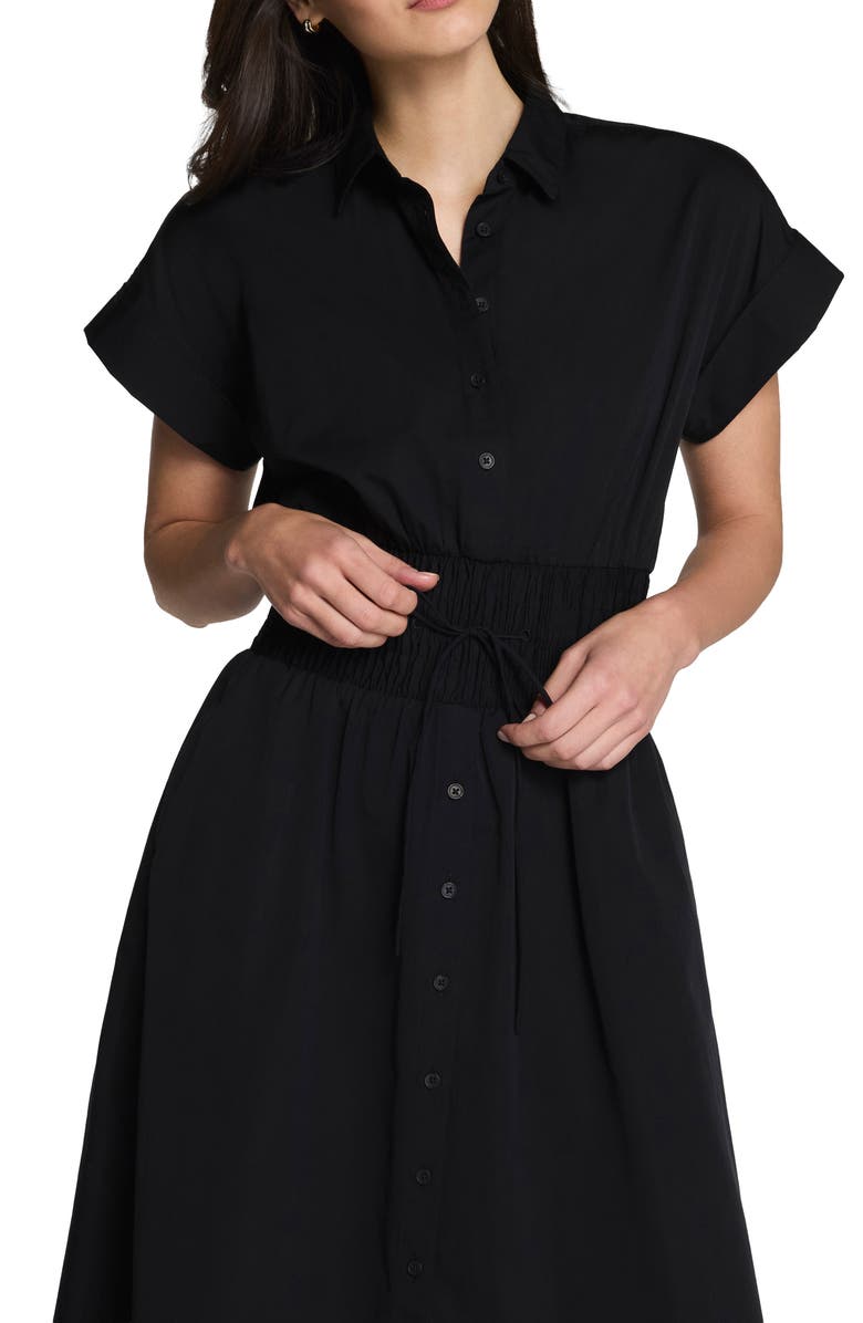SPANX<sup>®</sup> Smocked Waist Cotton Midi Dress, Alternate, color,