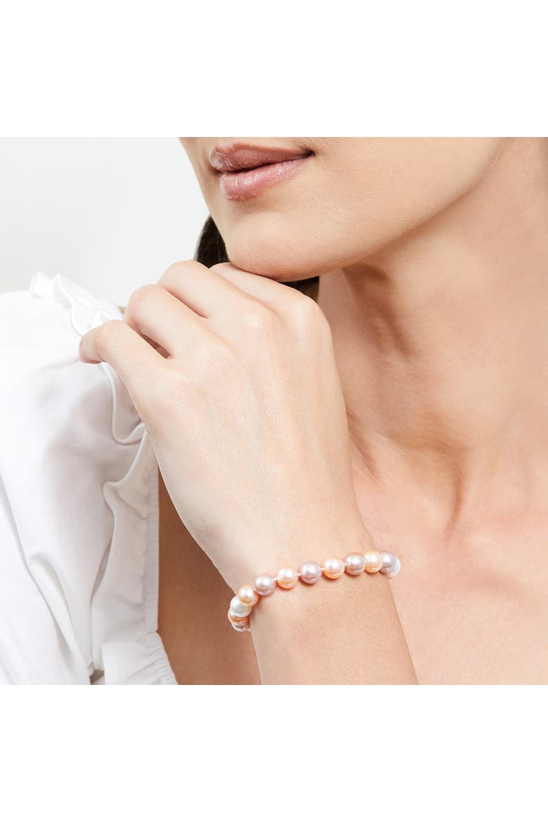 6.5-7.0mm Multicolor Freshwater Pearl Bracelet - AAA Quality, Alternate, color, Sterling Silver Clasp