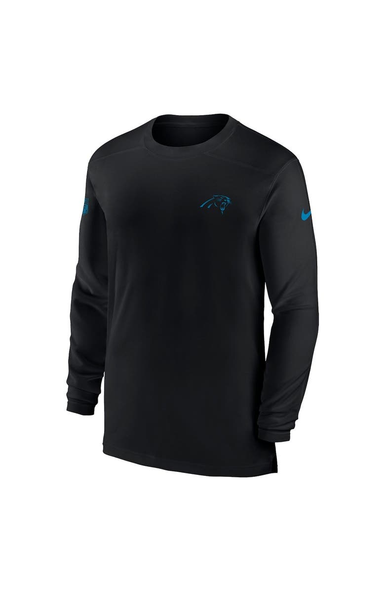 Nike Men's Nike Black Carolina Panthers Sideline Coach Performance Long Sleeve T-Shirt, Alternate, color,