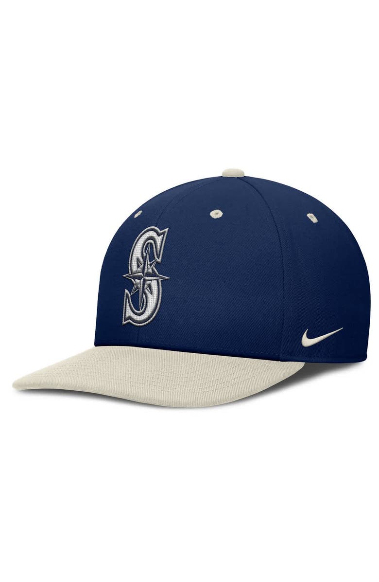 Nike Men's Nike Navy/Cream Seattle Mariners Pro Performance Snapback Hat, Main, color, 