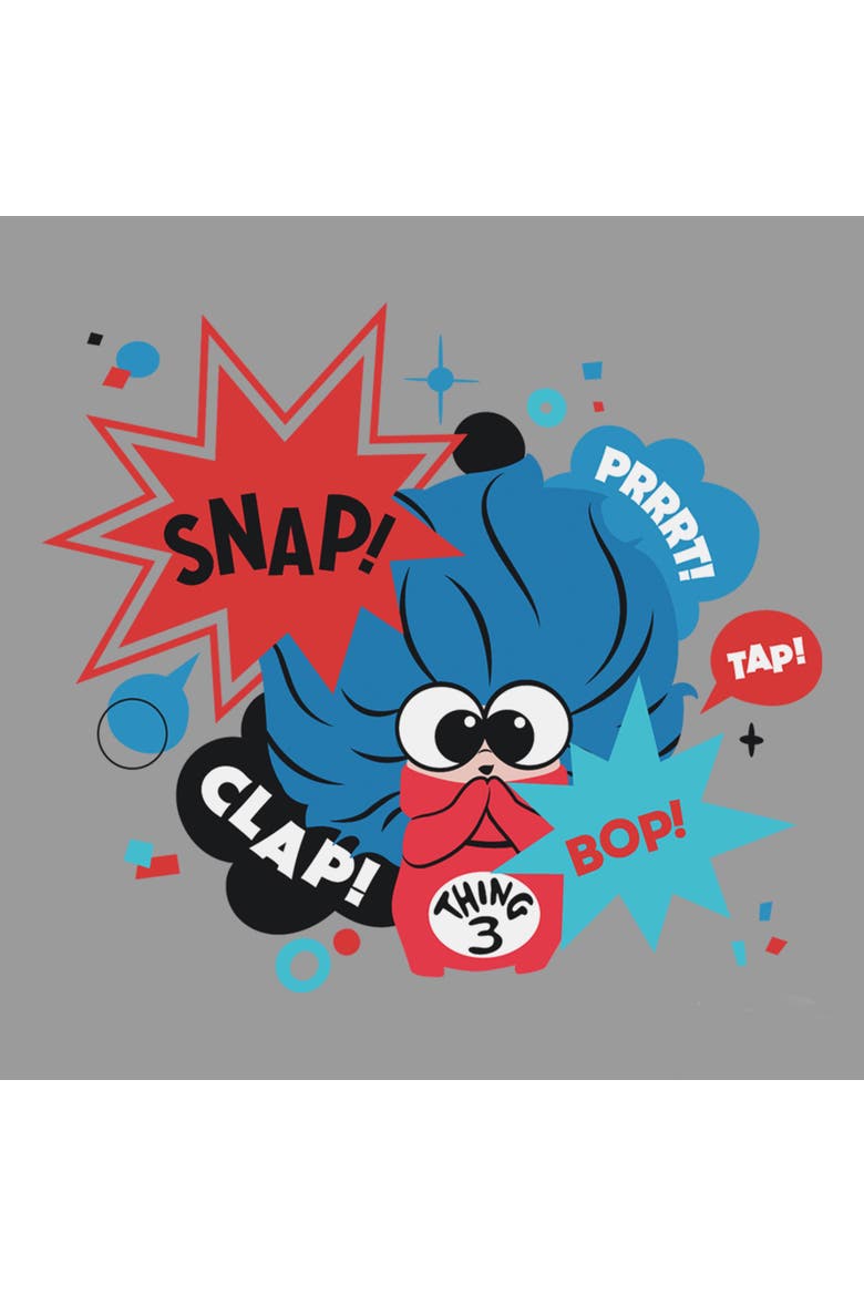 Junior's Thing 3 Clap Snap Sweatshirt, Alternate, color, Heather Gray