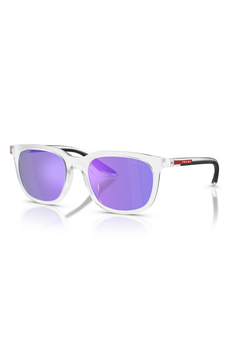 Prada Linea Rossa 54mm Pillow Sunglasses, Alternate, color, Matte / Dark Grey/ Violet