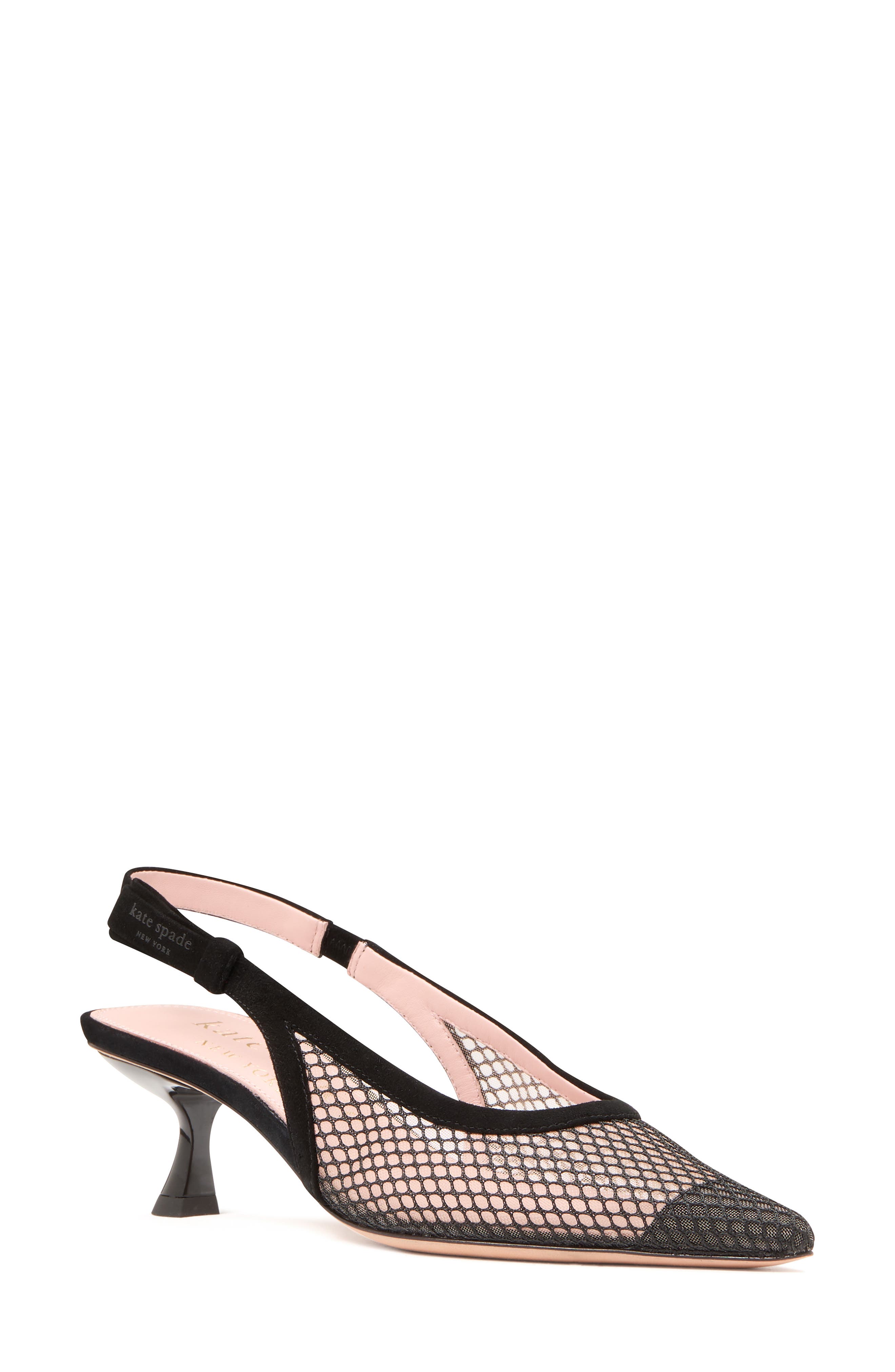 Kate Spade New York riley slingback cap toe kitten heel pump, Main, color, 
