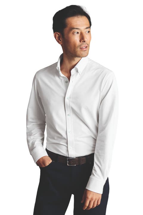 Four-Way Stretch Button Down Jersey Shirt