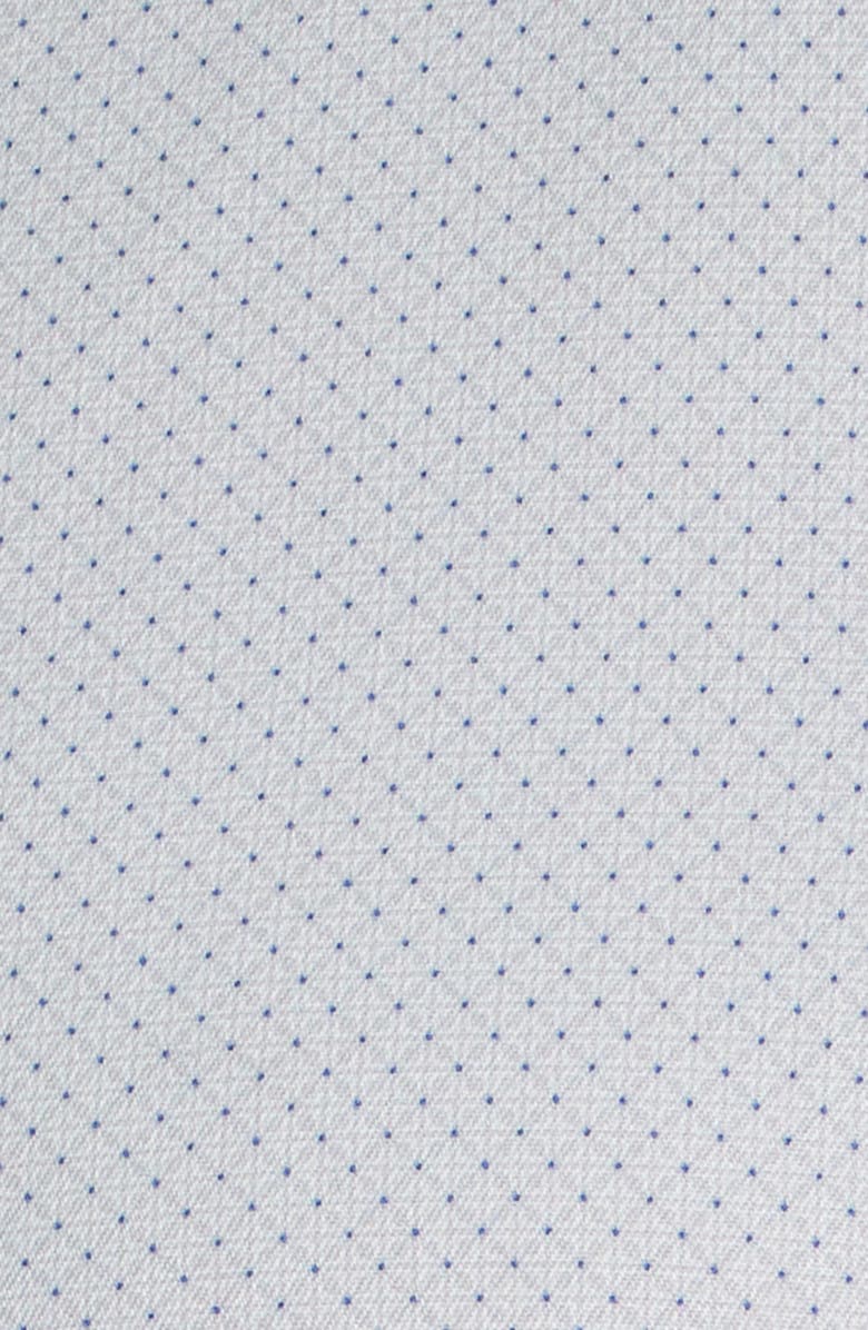 David Donahue Trim Fit Geo Print Cotton Dress Shirt, Alternate, color, Pearl