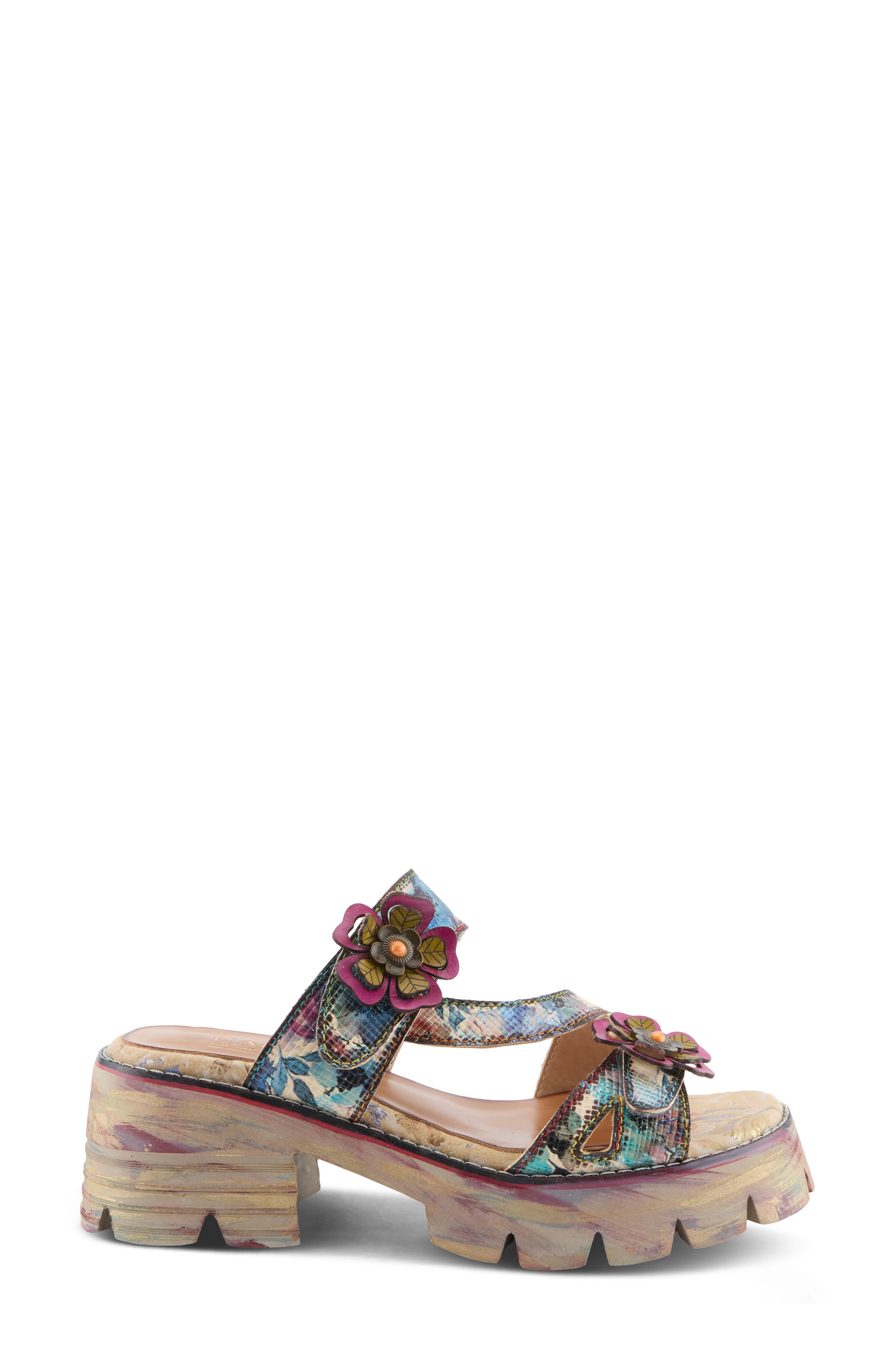 L'Artiste by Spring Step Myrina Platform Slide Sandal, Alternate, color, Plum Multi