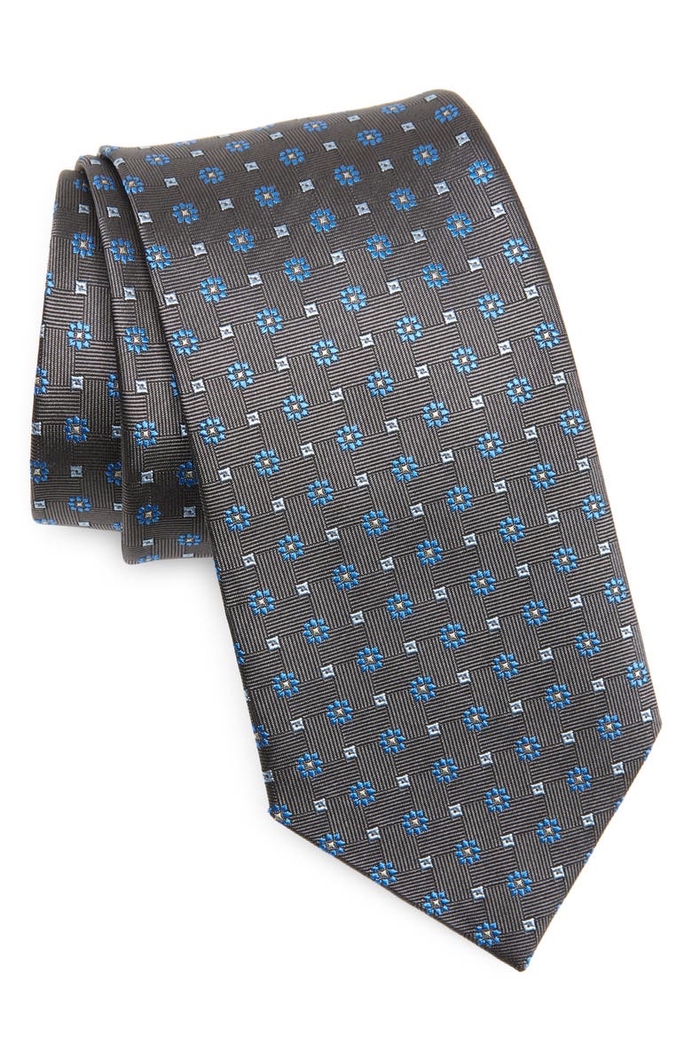 David Donahue Neat Geometric Silk Tie, Main, color, 