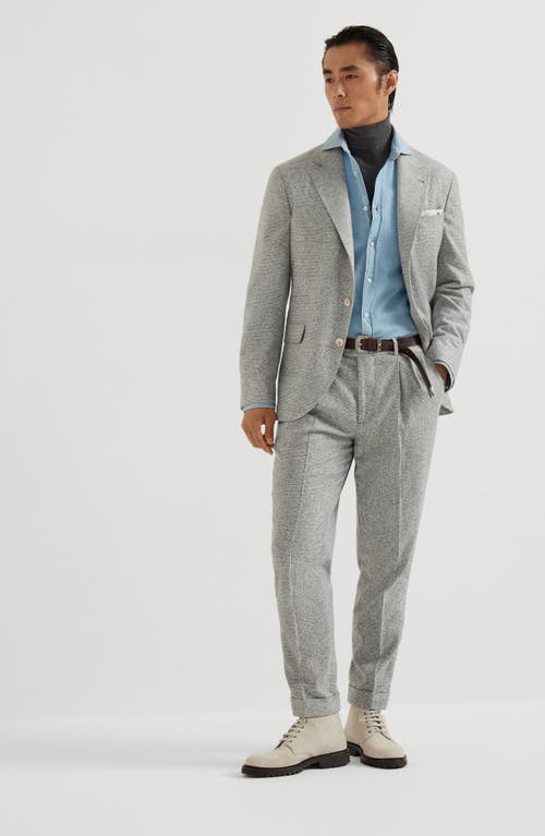 Brunello Cucinelli Pleated Wool-silk Blend Trousers In Gray