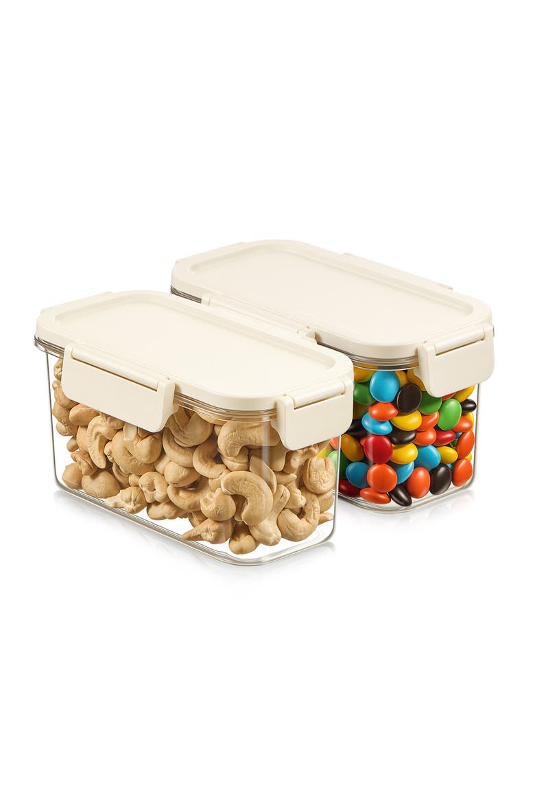 Set of 2 Airtight Food Storage Containers, Alternate, color, NO COLOR
