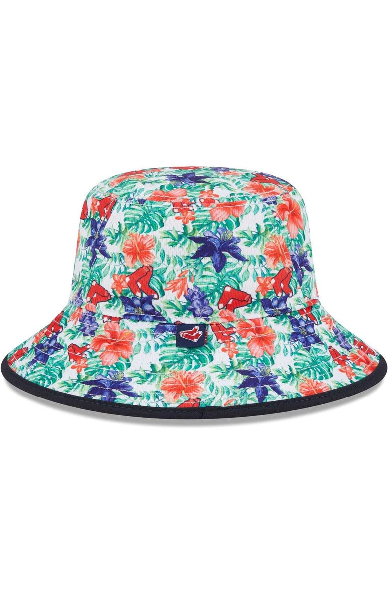 New Era Men's New Era Boston Red Sox Tropic Floral Bucket Hat, Alternate, color, Navy