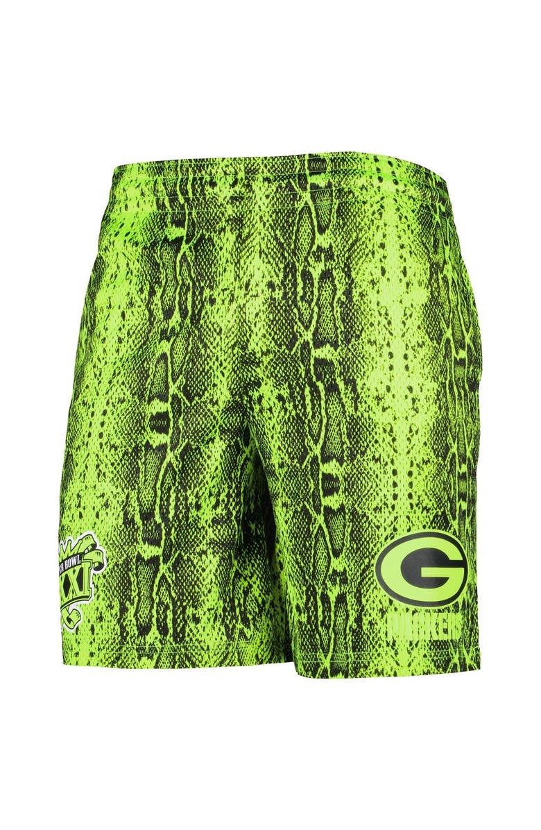 New Era Men's New Era Neon Green Green Bay Packers Summer Pop Shorts, Alternate, color, Neon Green