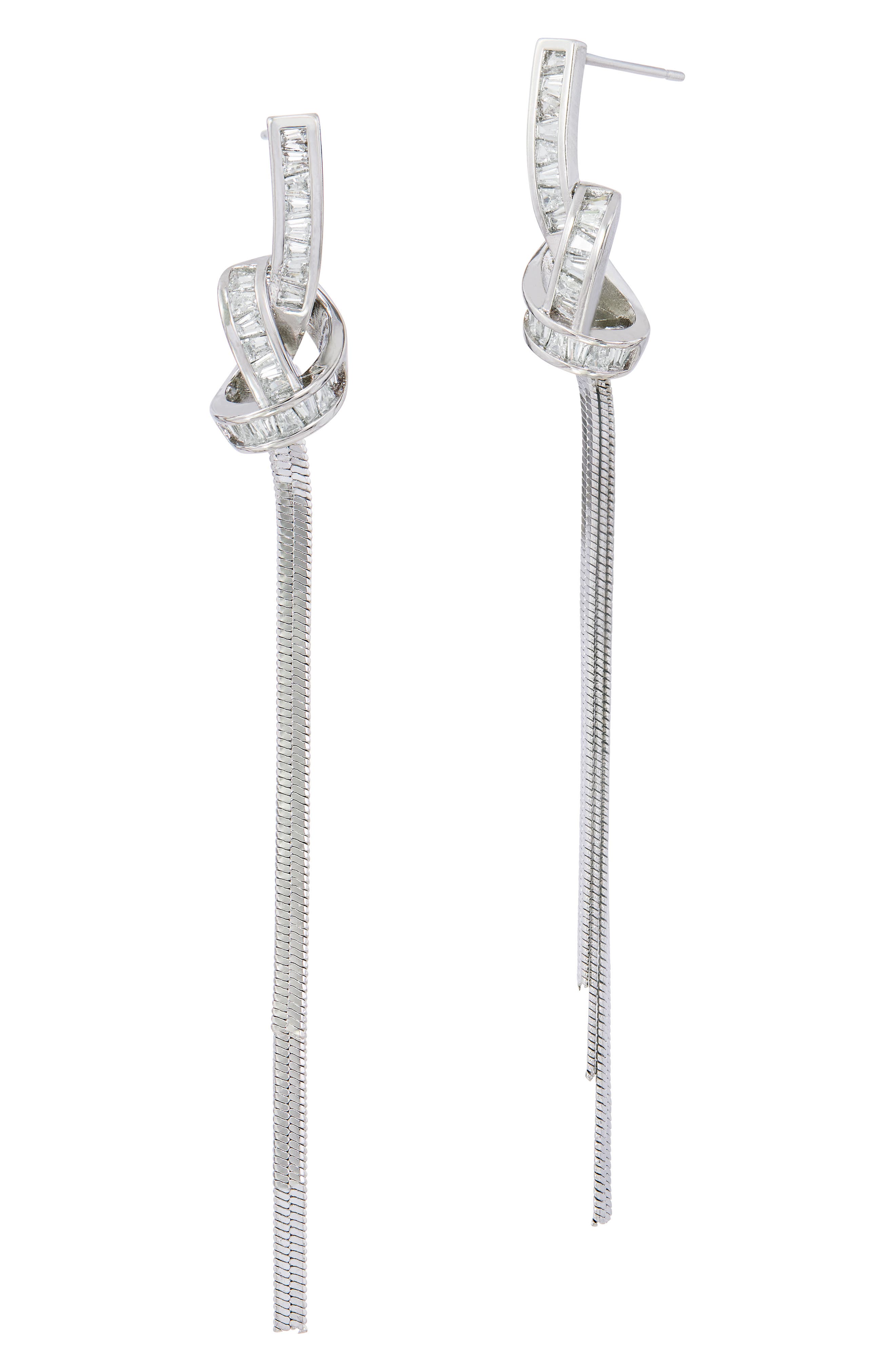 SAVVY CIE JEWELS Knotted Cubic Zirconia Drop Earrings