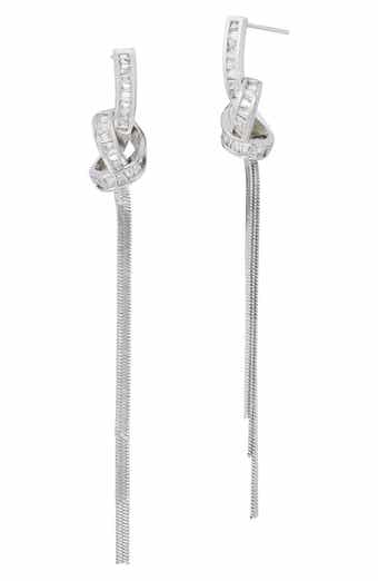 SAVVY CIE JEWELS Knotted Cubic Zirconia Drop Earrings