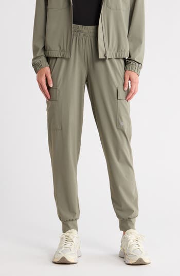 90 Degree By Reflex Warp Power Move Cargo Joggers In Green