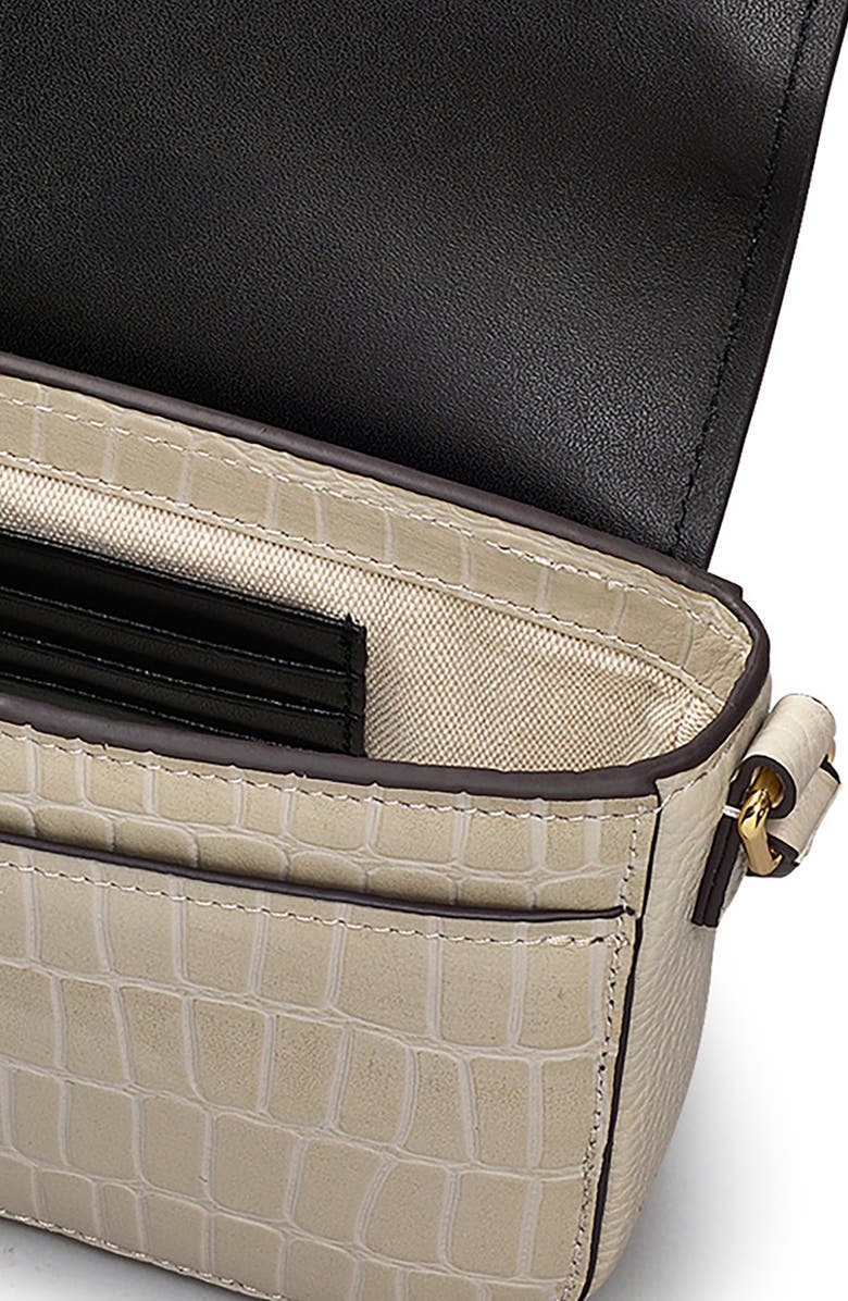 Radley River Road Mini Croc Embossed Crossbody Bag, Alternate, color, Pumice