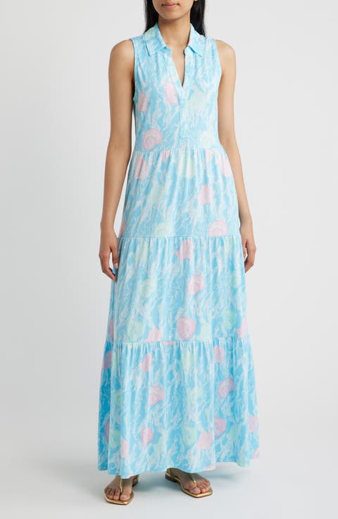 Riegan Print Sleeveless Tiered Maxi Dress