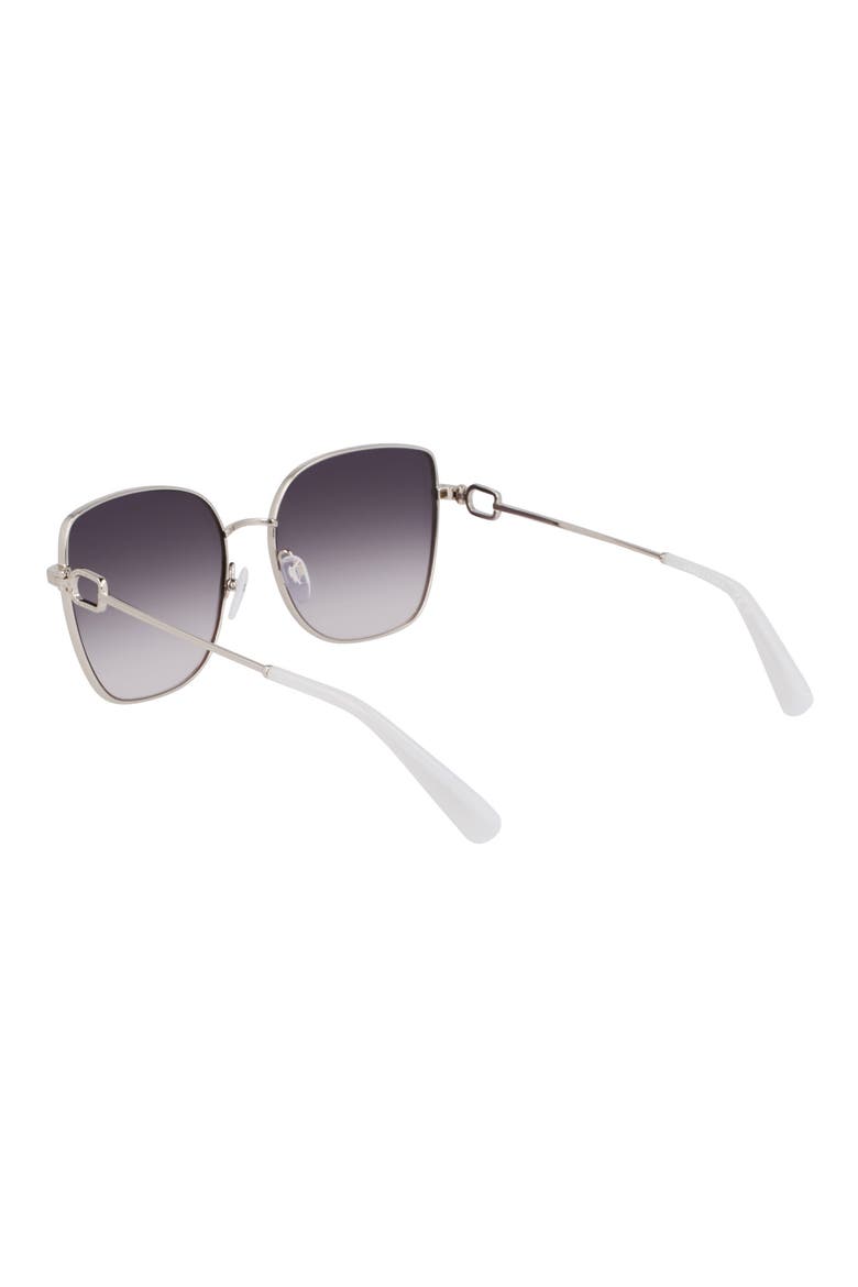 Foulonn 58mm Gradient Butterfly Sunglasses, Alternate, color, SILVER/GRADIENT BLUE