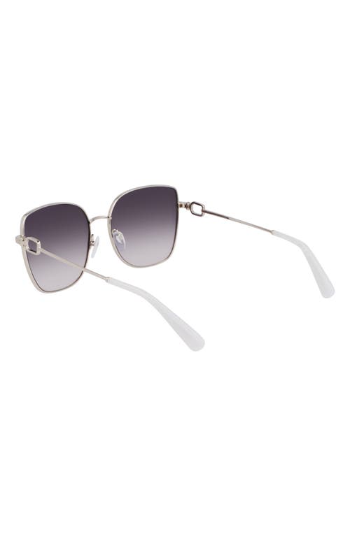 Longchamp Foulonn 58mm Gradient Butterfly Sunglasses In Silver/gradient Blue