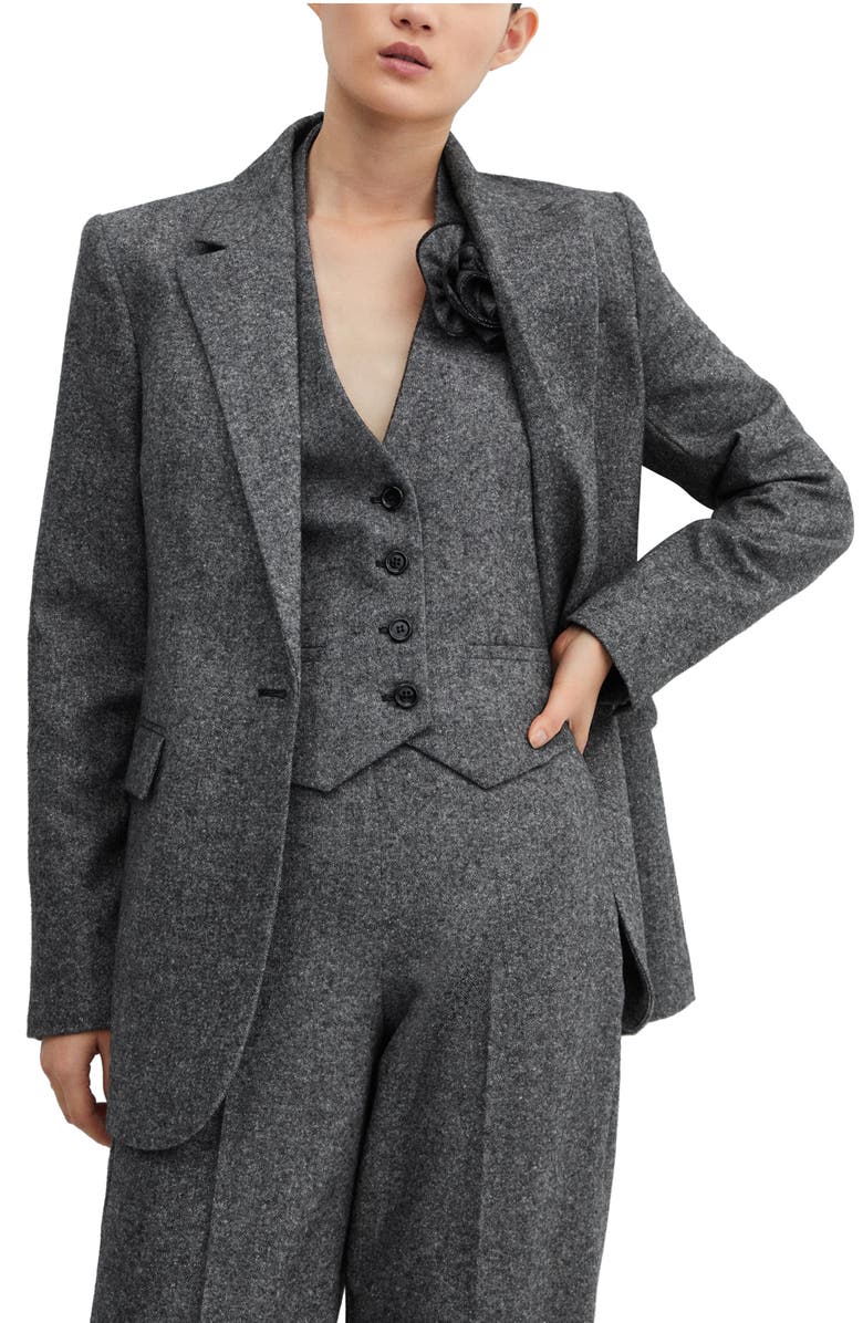 MANGO Wool Blend Suit Blazer, Alternate, color,