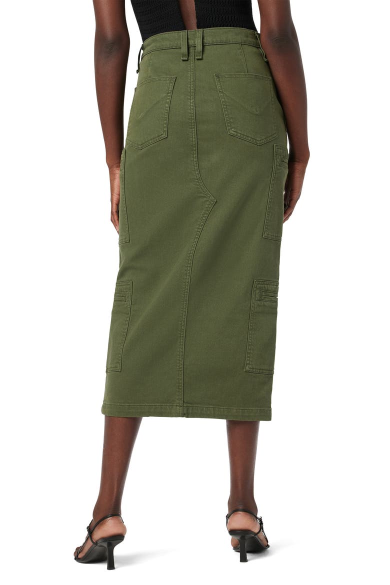 Reconstructed Denim Midi Skirt, Alternate, color, CYPRESS