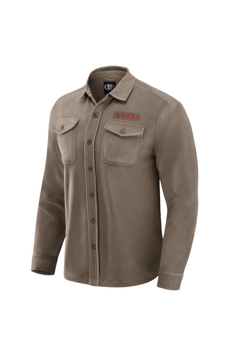 Men's Darius Rucker Collection by Fanatics Tan San Francisco 49ers Polar Fleece Cozy Button-Up Shirt, Alternate, color, Tan