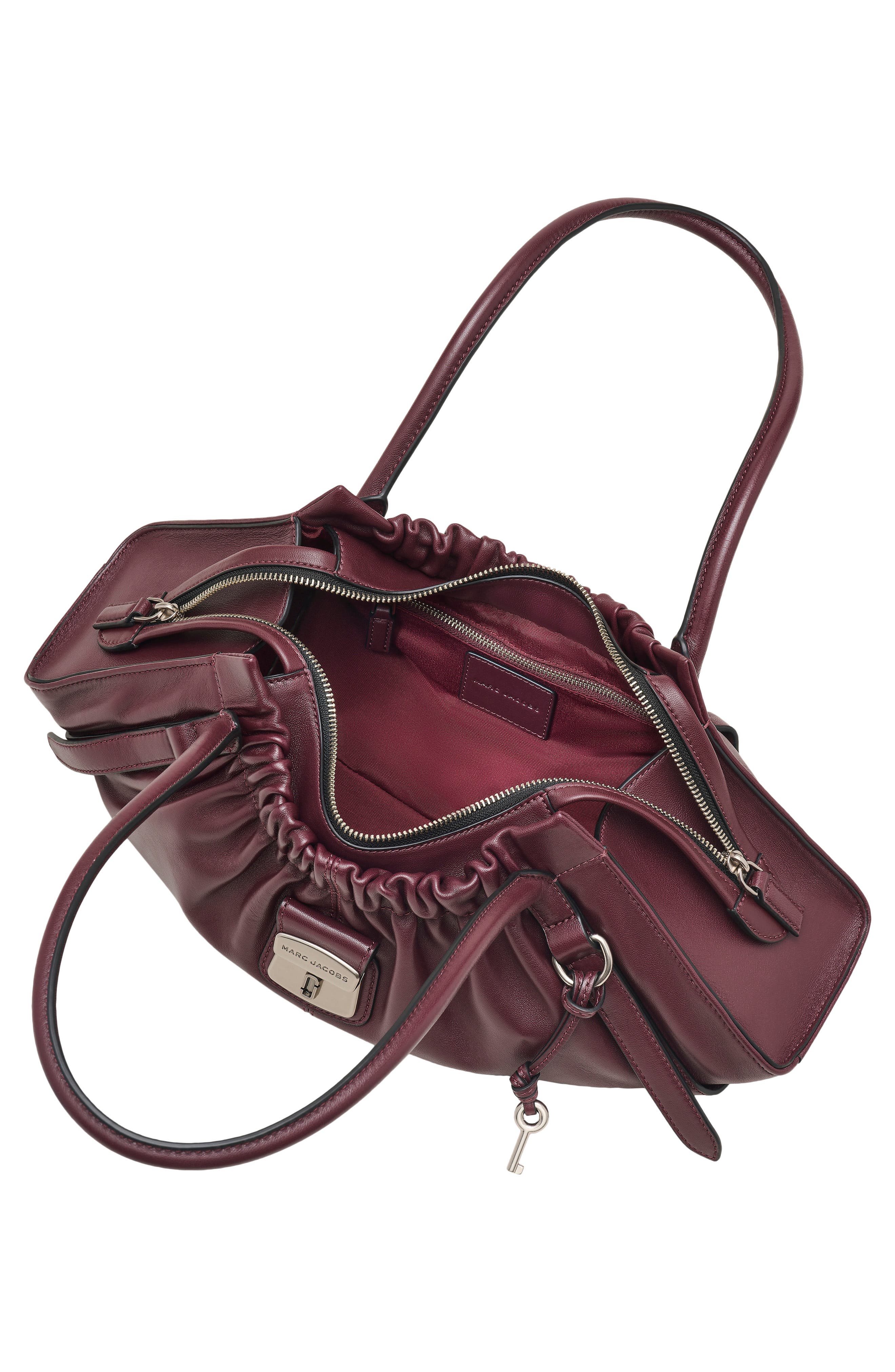 Marc Jacobs The Cristina Large Shoulder Satchel, Alternate, color, Dark Plum